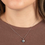 Multitone Blue Topaz Cluster Pendant, 14K White Gold