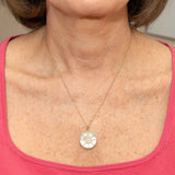Diamond Star Mother Of Pearl Medallion, 14K Yellow Gold