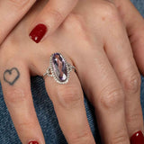 Amethyst and Diamond Ring, 14K White Gold