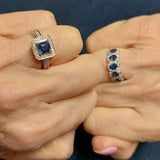 Platinum Sapphire and Diamond Ring