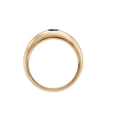 Sapphire and Diamond Flush Set Band, 14K Yellow Gold