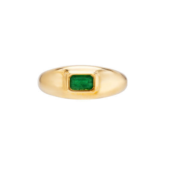 Emerald Flush Set Band, 14K Yellow Gold