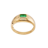 Emerald Flush Set Band, 14K Yellow Gold