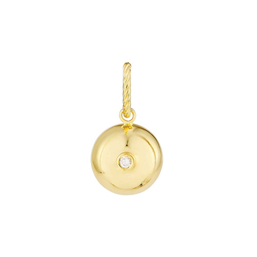 Sphere Charm with Diamond, 14K Yellow Gold