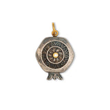 Pomegranate With Diamond Charm, Sterling Silver and 24K Yellow Gold