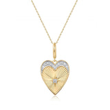 Heart Charm with Diamonds, 14K Yellow Gold