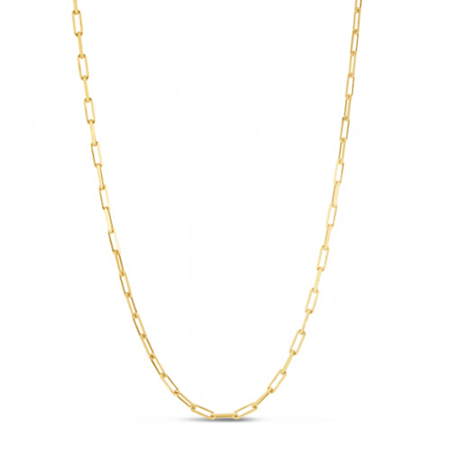 Thin Paperclip Chain, 16 Inches, 14K Yellow Gold