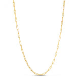 Thin Paperclip Chain, 16 Inches, 14K Yellow Gold
