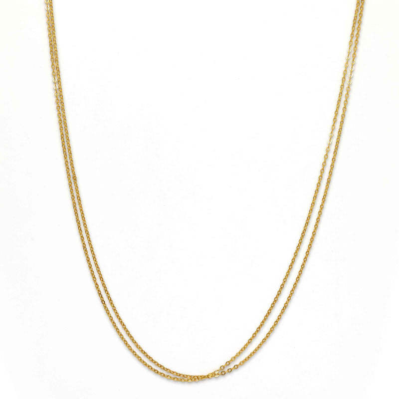 Double Chain Necklace, 18 Inches, 14K Yellow Gold