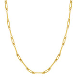 Mixed Link Chain Necklace, 18 Inches, 14K Yellow Gold