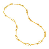 Mixed Link Chain Necklace, 18 Inches, 14K Yellow Gold