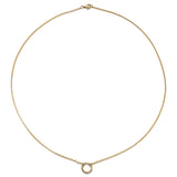 Round Push Lock Necklace, 14K Yellow Gold