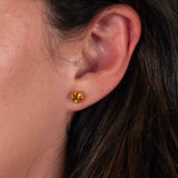 Round Citrine Stud Earrings, 6 MM, 14K Yellow Gold