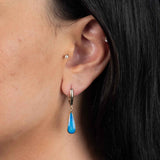 Ethiopian Opal Elongated Drop Earrings,  22K Yellow Gold