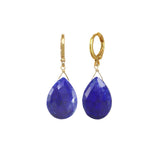 Lapis Pear Shaped Drop Earrings, Gold Filled
