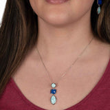 Amazonite and Lapis Lazuli Pendant, Sterling Silver