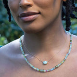 Oval Ethiopian Opal Necklace, 14K Yellow Gold