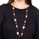 Pink Tone Multi Gemstone Necklace, 35 Inches, Vermeil