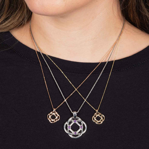 Four Corners Pendant, 14K Yellow Gold and Diamond