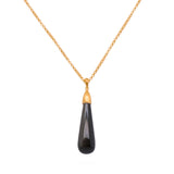 Obsidian Drop Pendant, 24 Karat Vermeil