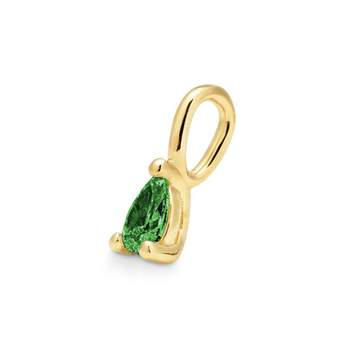 Pearshape Tsavorite Pendant, 14K Yellow Gold