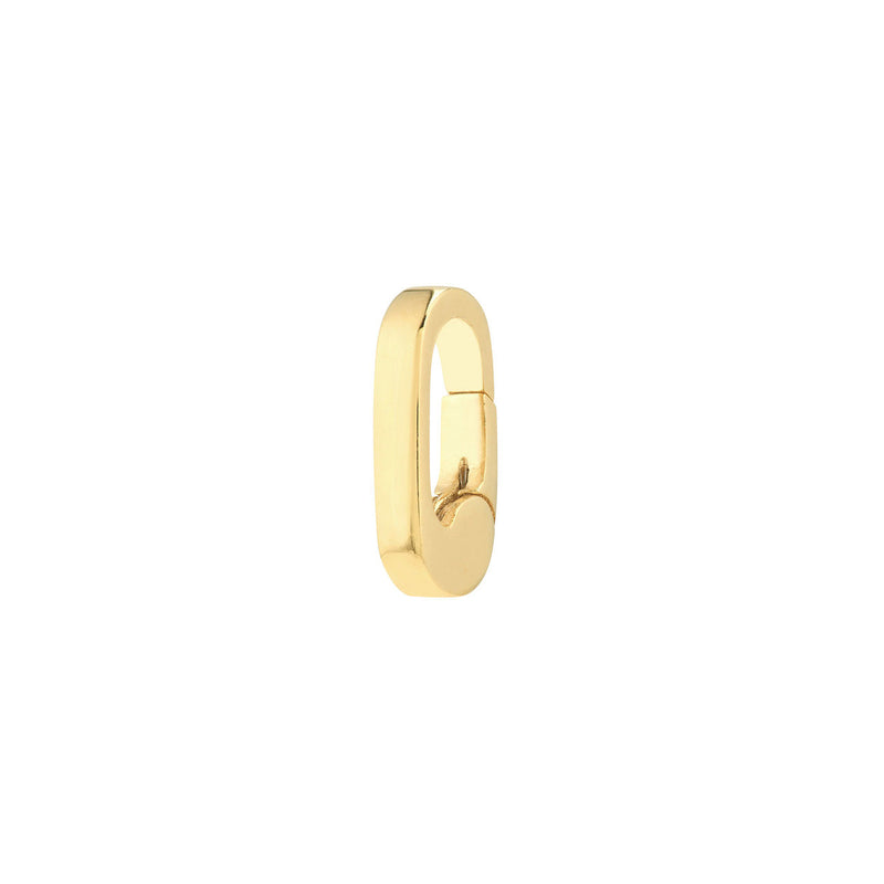 Oval Push Lock Clasp, 14K Yellow Gold