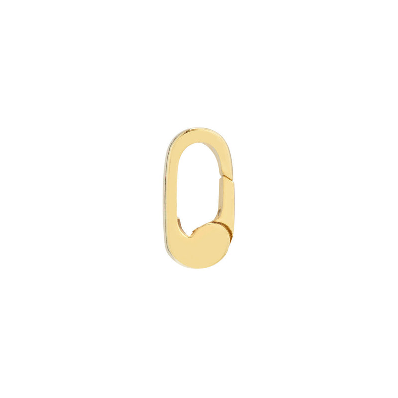 Oval Push Lock Clasp, 14K Yellow Gold