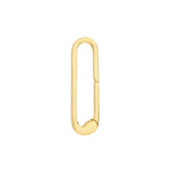 Square Wire Oval Push Lock, 14K Yellow Gold