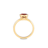 Mozambique Garnet Bezel Set Ring, 14K Yellow Gold