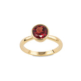 Mozambique Garnet Bezel Set Ring, 14K Yellow Gold