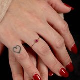 Petite Cabochon Ruby Ring, 14K Yellow Gold