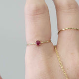 Petite Cabochon Ruby Ring, 14K Yellow Gold