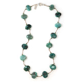 Raw Emerald and Swarovski Crystal Necklace, Sterling Silver