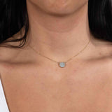 Bezel Set Mother of Pearl Center Necklace, 14K Yellow Gold