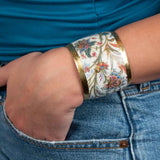 'Isabella' Enamel Cuff Bracelet, Gold Leaf, by Evocateur