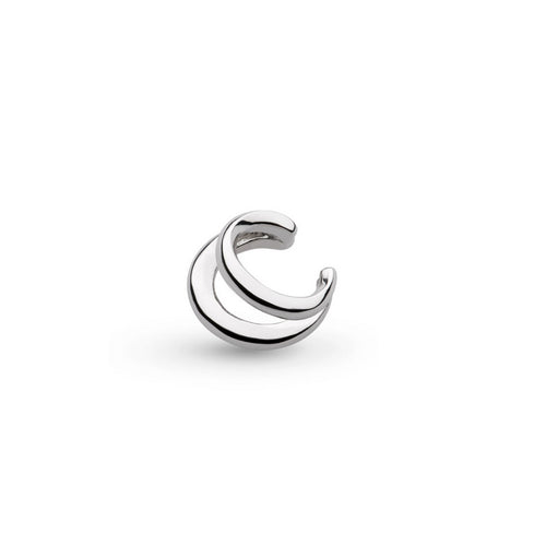 Two Strand Ear Cuff Single Earring, Sterling Silver