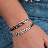 Vintage-Look Diamond Large Bangle Bracelet, 14K White Gold