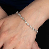 Floral Motif Diamond Bracelet, 14K White Gold