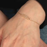 Diamond Bar Bracelet, 14K Yellow Gold
