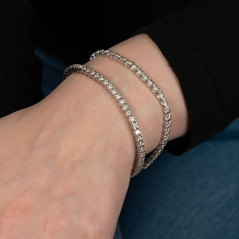 Delicate Diamond Tennis Bracelet, 1.40 Carats, 14K White Gold