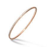 Hinged Bangle, Rose Plated Sterling Silver