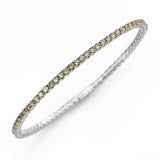Brown Diamond Cuff Style Bangle Bracelet, 18K White Gold