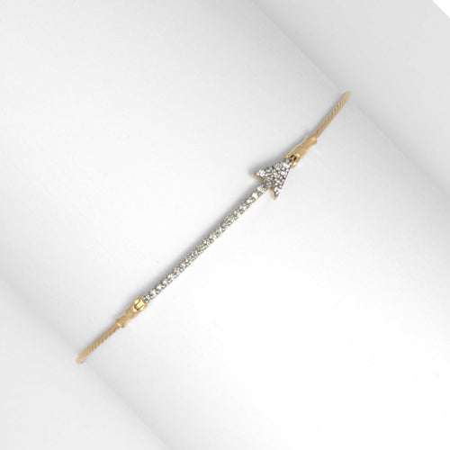 Diamond Arrow Bar Bracelet, 14K Yellow Gold