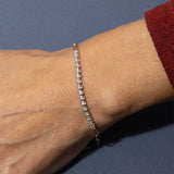 Diamond Bracelet with Paperclip Chain 14 Karat Gold