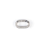Oval Diamond Hinged Lock Clasp, 14K White Gold