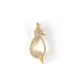 Diamond Push Lock Clasp for Pearls, 14K Yellow Gold