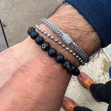 "Diamonds Do Good" Onyx Bracelet, 8 Inches
