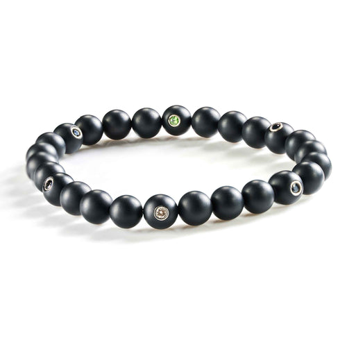"Diamonds Do Good" Onyx Bracelet, 7 Inches
