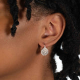 Octagonal Diamond Earrings, .30 Carat, 14K White Gold