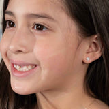 Small Pavé Diamond Star Stud Earrings, 14K White Gold
